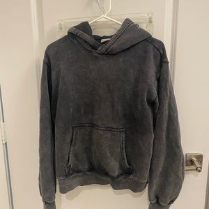 Aritzia Washed Charcoal Gray Hoodie Sweatshirt